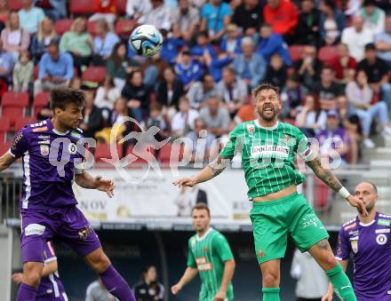 Fussball Bundesliga. SK Austria Klagenfurt gegen SK Rapid Wien.  Thorsten Mahrer,   (Klagenfurt),  Guido Burgstaller  (Rapid).  Klagenfurt, am 12.5.2024.
Foto: Kuess
www.qspictures.net
---
pressefotos, pressefotografie, kuess, qs, qspictures, sport, bild, bilder, bilddatenbank