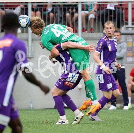 Fussball Bundesliga. SK Austria Klagenfurt gegen SK Rapid Wien.   Jonas Arweiler,  (Klagenfurt),   Leopold Querfeld (Rapid).  Klagenfurt, am 12.5.2024.
Foto: Kuess
www.qspictures.net
---
pressefotos, pressefotografie, kuess, qs, qspictures, sport, bild, bilder, bilddatenbank