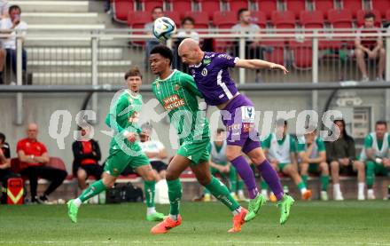 Fussball Bundesliga. SK Austria Klagenfurt gegen SK Rapid Wien.  Nicolas Wimmer  (Klagenfurt), Fally Mayulu    (Rapid).  Klagenfurt, am 12.5.2024.
Foto: Kuess
www.qspictures.net
---
pressefotos, pressefotografie, kuess, qs, qspictures, sport, bild, bilder, bilddatenbank