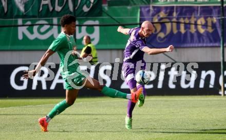 Fussball Bundesliga. SK Austria Klagenfurt gegen SK Rapid Wien.   Nicolas Wimmer (Klagenfurt), Fally Mayulu   (Rapid).  Klagenfurt, am 12.5.2024.
Foto: Kuess
www.qspictures.net
---
pressefotos, pressefotografie, kuess, qs, qspictures, sport, bild, bilder, bilddatenbank