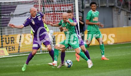 Fussball Bundesliga. SK Austria Klagenfurt gegen SK Rapid Wien.  Nicolas Wimmer, Max Besuschkow,   (Klagenfurt),   Lukas Grgic  (Rapid).  Klagenfurt, am 12.5.2024.
Foto: Kuess
www.qspictures.net
---
pressefotos, pressefotografie, kuess, qs, qspictures, sport, bild, bilder, bilddatenbank