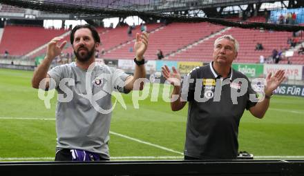 Fussball Bundesliga. SK Austria Klagenfurt gegen SK Rapid Wien.  Sandro Zakany, Trainer Peter Pacult   (Klagenfurt),   Klagenfurt, am 12.5.2024.
Foto: Kuess
www.qspictures.net
---
pressefotos, pressefotografie, kuess, qs, qspictures, sport, bild, bilder, bilddatenbank