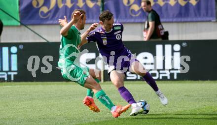 Fussball Bundesliga. SK Austria Klagenfurt gegen SK Rapid Wien.   Andrew Irving  (Klagenfurt), Matthias Seidl  (Rapid).  Klagenfurt, am 12.5.2024.
Foto: Kuess
www.qspictures.net
---
pressefotos, pressefotografie, kuess, qs, qspictures, sport, bild, bilder, bilddatenbank