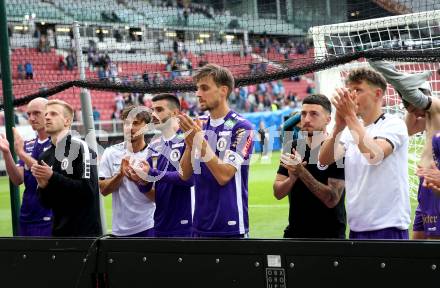 Fussball Bundesliga. SK Austria Klagenfurt gegen SK Rapid Wien.  Christopher Cvetko, Simon Straudi, Anton Maglica, Thorsten Mahrer, Sinan Karweina, Christopher Wernitznig   (Klagenfurt).  Klagenfurt, am 12.5.2024.
Foto: Kuess
www.qspictures.net
---
pressefotos, pressefotografie, kuess, qs, qspictures, sport, bild, bilder, bilddatenbank