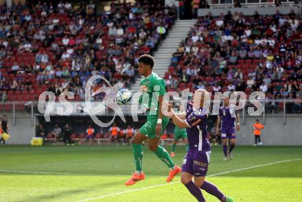 Fussball Bundesliga. SK Austria Klagenfurt gegen SK Rapid Wien.  Nicolas Wimmer,   (Klagenfurt),  Fally Mayulu  (Rapid).  Klagenfurt, am 12.5.2024.
Foto: Kuess
www.qspictures.net
---
pressefotos, pressefotografie, kuess, qs, qspictures, sport, bild, bilder, bilddatenbank