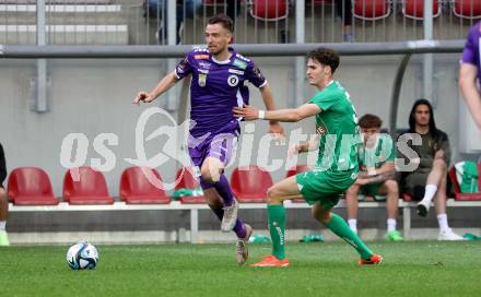 Fussball Bundesliga. SK Austria Klagenfurt gegen SK Rapid Wien.   Max Besuschkow,   (Klagenfurt),  Nikolas Sattlberger (Rapid).  Klagenfurt, am 12.5.2024.
Foto: Kuess
www.qspictures.net
---
pressefotos, pressefotografie, kuess, qs, qspictures, sport, bild, bilder, bilddatenbank