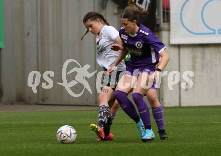 Fussball Frauen. Kaerntner Liga. Oberes Play Off. SK Austria Klagenfurt gegen SC St. Veit. Kristina Hohenwarter (Austria Klagenfurt),  Michelle Claudia Terkl (St. Veit).  KLagenfurt, am 2.6.2024.
Foto: Kuess
www.qspictures.net
---
pressefotos, pressefotografie, kuess, qs, qspictures, sport, bild, bilder, bilddatenbank