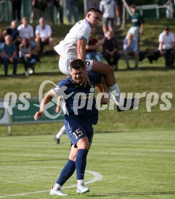 Fussball. KFV Cup. Koettmannsdorf gegen Grafenstein.   Matteo Juvan (Koettmannsdorf),  Raphael Regenfelder  (Grafenstein). Koettmannsdorf, am 4.6.2024.
Foto: Kuess
www.qspictures.net
---
pressefotos, pressefotografie, kuess, qs, qspictures, sport, bild, bilder, bilddatenbank