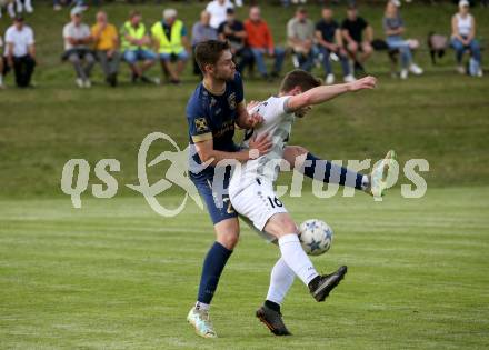 Fussball. KFV Cup. Koettmannsdorf gegen Grafenstein.  Nace Erzen  (Koettmannsdorf),  Thomas Wallner  (Grafenstein). Koettmannsdorf, am 4.6.2024.
Foto: Kuess
www.qspictures.net
---
pressefotos, pressefotografie, kuess, qs, qspictures, sport, bild, bilder, bilddatenbank