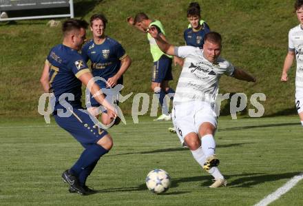 Fussball. KFV Cup. Koettmannsdorf gegen Grafenstein.   Michael Jakopitsch (Koettmannsdorf),    Thomas Wallner (Grafenstein). Koettmannsdorf, am 4.6.2024.
Foto: Kuess
www.qspictures.net
---
pressefotos, pressefotografie, kuess, qs, qspictures, sport, bild, bilder, bilddatenbank