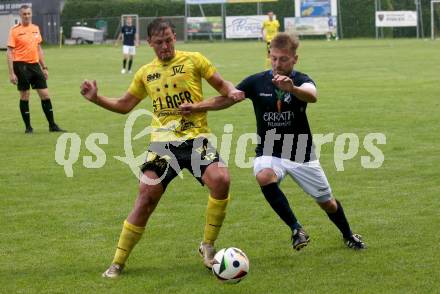 Fussball 1. Klasse D. Bad St. Leonhard gegen Eitweg .  Michael Rabensteiner (Bad St. Leonhard),  Daniel Spinotti  (Eitweg ). St. Bad St. Leonhard, am 8.6.2024.
Foto: Kuess
www.qspictures.net
---
pressefotos, pressefotografie, kuess, qs, qspictures, sport, bild, bilder, bilddatenbank