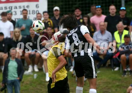 Fussball 1. Klasse C. Ludmannsdorf gegen Oberglan.. Dominik Kruschitz  (Ludmannsdorf),  Michael Rebernig (Oberglan). Ludmannsdorf, am 9.6.2024.
Foto: Kuess
www.qspictures.net
---
pressefotos, pressefotografie, kuess, qs, qspictures, sport, bild, bilder, bilddatenbank