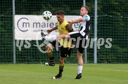 Fussball 1. Klasse C. Ludmannsdorf gegen Oberglan..  Michael Augustin Jakopitsch  (Ludmannsdorf), Gerald Kohlweg  (Oberglan). Ludmannsdorf, am 9.6.2024.
Foto: Kuess
www.qspictures.net
---
pressefotos, pressefotografie, kuess, qs, qspictures, sport, bild, bilder, bilddatenbank