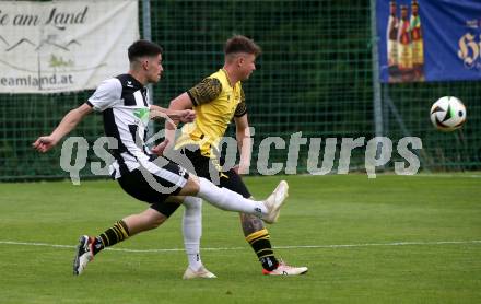 Fussball 1. Klasse C. Ludmannsdorf gegen Oberglan.. Dominik Killar  (Ludmannsdorf),  Niklas Julian Rainer (Oberglan). Ludmannsdorf, am 9.6.2024.
Foto: Kuess
www.qspictures.net
---
pressefotos, pressefotografie, kuess, qs, qspictures, sport, bild, bilder, bilddatenbank