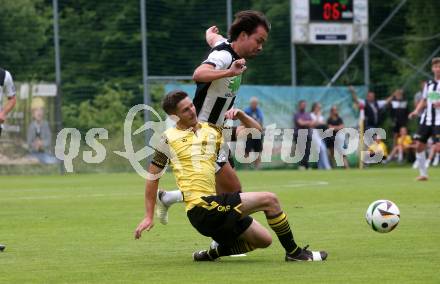 Fussball 1. Klasse C. Ludmannsdorf gegen Oberglan.. Dominik Kruschitz  (Ludmannsdorf),   Gerald Kohlweg (Oberglan). Ludmannsdorf, am 9.6.2024.
Foto: Kuess
www.qspictures.net
---
pressefotos, pressefotografie, kuess, qs, qspictures, sport, bild, bilder, bilddatenbank