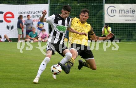 Fussball 1. Klasse C. Ludmannsdorf gegen Oberglan.. Dominik Killar  (Ludmannsdorf), Thomas Krainer  (Oberglan). Ludmannsdorf, am 9.6.2024.
Foto: Kuess
www.qspictures.net
---
pressefotos, pressefotografie, kuess, qs, qspictures, sport, bild, bilder, bilddatenbank