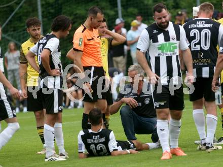 Fussball 1. Klasse C. Ludmannsdorf gegen Oberglan..  Jure Skafar, Trainer  Wolfgang Andreas Eberhard  (Ludmannsdorf). Ludmannsdorf, am 9.6.2024.
Foto: Kuess
www.qspictures.net
---
pressefotos, pressefotografie, kuess, qs, qspictures, sport, bild, bilder, bilddatenbank