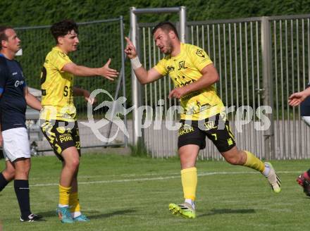 Fussball 1. Klasse D. Bad St. Leonhard gegen Eitweg .   Torjubel  Marcel Rene Pfennich (Bad St. Leonhard),   St. Bad St. Leonhard, am 8.6.2024.
Foto: Kuess
www.qspictures.net
---
pressefotos, pressefotografie, kuess, qs, qspictures, sport, bild, bilder, bilddatenbank