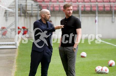 Fussball Bundesliga. Training SK Austria Klagenfurt. Guenther Gorenzel, Peer Jaekel. Klagenfurt, am 24.6.2024.
Foto: Kuess
www.qspictures.net
---
pressefotos, pressefotografie, kuess, qs, qspictures, sport, bild, bilder, bilddatenbank