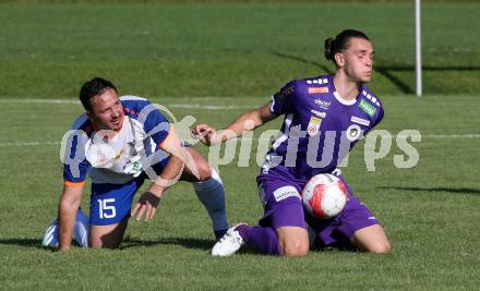 Fussball Testspiel. SK Austria Klagenfurt gegen Treibach.  Niklas Szerencsi  (Klagenfurt),   Vahid Muharemovic (Treibach).  Gurnitz, am 28.6.2024.
Foto: Kuess
www.qspictures.net
---
pressefotos, pressefotografie, kuess, qs, qspictures, sport, bild, bilder, bilddatenbank