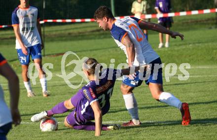 Fussball Testspiel. SK Austria Klagenfurt gegen Treibach. Niklas Szerencsi   (Klagenfurt),   Florian Hausdorfer (Treibach).  Gurnitz, am 28.6.2024.
Foto: Kuess
www.qspictures.net
---
pressefotos, pressefotografie, kuess, qs, qspictures, sport, bild, bilder, bilddatenbank