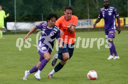 Fussball Testspiel. SC Hermagor gegen SK Austria Klagenfurt.  Min-Young Lee  (Klagenfurt). Hermagor, am 3.7.2024.
Foto: Kuess
www.qspictures.net
---
pressefotos, pressefotografie, kuess, qs, qspictures, sport, bild, bilder, bilddatenbank