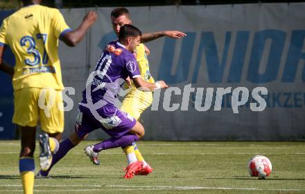 Fussball Testspiel. SK Austria Klagenfurt gegen NK Koper. David Toshevski  (Klagenfurt). Welzenegg, am 13.7.2024.
Foto: Kuess
www.qspictures.net
---
pressefotos, pressefotografie, kuess, qs, qspictures, sport, bild, bilder, bilddatenbank