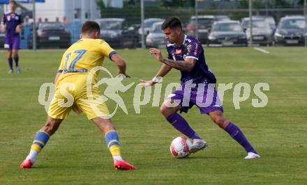 Fussball Testspiel. SK Austria Klagenfurt gegen NK Koper.  David Toshevski (Klagenfurt). Welzenegg, am 13.7.2024.
Foto: Kuess
www.qspictures.net
---
pressefotos, pressefotografie, kuess, qs, qspictures, sport, bild, bilder, bilddatenbank