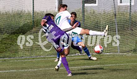 Fussball Testspiel. SK Austria Klagenfurt gegen Leoben. Davis Toshevski (Klagenfurt), Zan Pelko (Leoben). Glanegg, am 17.7.2024.
Foto: Kuess
---
pressefotos, pressefotografie, kuess, qs, qspictures, sport, bild, bilder, bilddatenbank