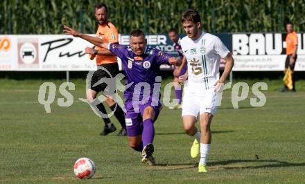 Fussball Testspiel. SK Austria Klagenfurt gegen Leoben.  Christopher Wernitznig,  (Klagenfurt), Denis Tomic  (Leoben). Glanegg, am 17.7.2024.
Foto: Kuess
www.qspictures.net
---
pressefotos, pressefotografie, kuess, qs, qspictures, sport, bild, bilder, bilddatenbank