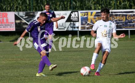 Fussball Testspiel. SK Austria Klagenfurt gegen Leoben.  Tobias Koch, (Klagenfurt),  Anil Aydin  (Leoben). Glanegg, am 17.7.2024.
Foto: Kuess
www.qspictures.net
---
pressefotos, pressefotografie, kuess, qs, qspictures, sport, bild, bilder, bilddatenbank