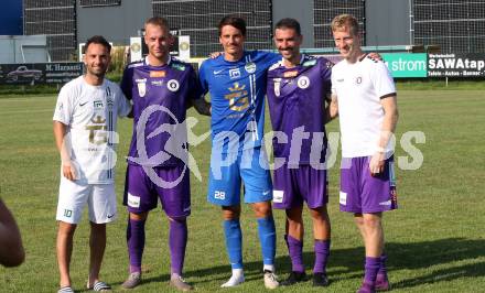 Fussball Testspiel. SK Austria Klagenfurt gegen Leoben.  Okan Aydin, Florian Jaritz, Zan Pelko, Kosmas Gkezos, Christopher Cvetko.  Glanegg, am 17.7.2024.
Foto: Kuess
www.qspictures.net
---
pressefotos, pressefotografie, kuess, qs, qspictures, sport, bild, bilder, bilddatenbank