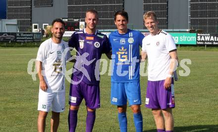 Fussball Testspiel. SK Austria Klagenfurt gegen Leoben.  Okan Aydin, Florian Jaritz, Zan Pelko, Christopher Cvetko. Glanegg, am 17.7.2024.
Foto: Kuess
www.qspictures.net
---
pressefotos, pressefotografie, kuess, qs, qspictures, sport, bild, bilder, bilddatenbank