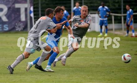 Fussball Testspiel SK Austria Klagenfurt gegen Rizespor. Kosmas Gkezos, Florian Jaritz (Klagenfurt). Welzenegg, am 20.7.2024.
Foto: Kuess
www.qspictures.net
---
pressefotos, pressefotografie, kuess, qs, qspictures, sport, bild, bilder, bilddatenbank