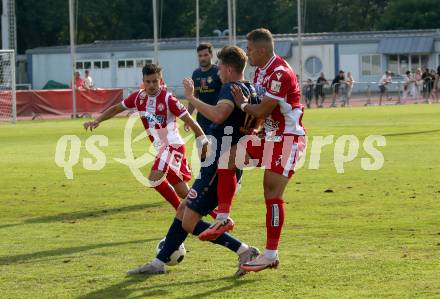 Fussball OEFB Cup. Velden gegen GAK.  Nicolas Manuel Modritz (Velden),   Murat Satin (GAK). Villach, am 26.7.2024.
Foto: Kuess
www.qspictures.net
---
pressefotos, pressefotografie, kuess, qs, qspictures, sport, bild, bilder, bilddatenbank