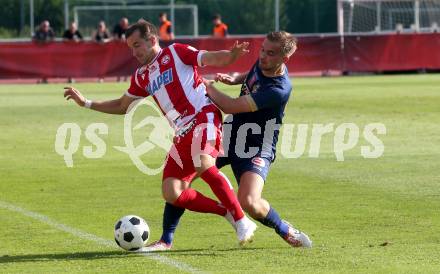 Fussball OEFB Cup. Velden gegen GAK.  Luca Alexander Pollanz (Velden), Benjamin Rosenberger (GAK). Villach, am 26.7.2024.
Foto: Kuess
www.qspictures.net
---
pressefotos, pressefotografie, kuess, qs, qspictures, sport, bild, bilder, bilddatenbank