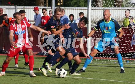 Fussball OEFB Cup. Velden gegen GAK.   Marlon Louis Winter, Roland Putsche, Alexander Kofler (Velden), Martin Kreuzriegler  (GAK). Villach, am 26.7.2024.
Foto: Kuess
www.qspictures.net
---
pressefotos, pressefotografie, kuess, qs, qspictures, sport, bild, bilder, bilddatenbank