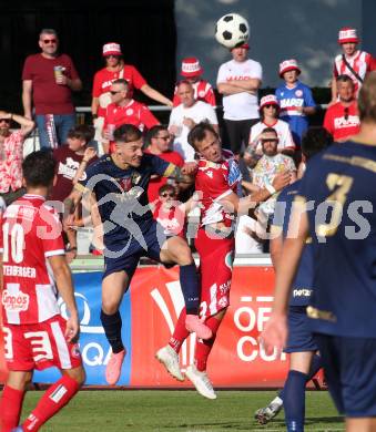 Fussball OEFB Cup. Velden gegen GAK.  Tom Zurga (Velden), Benjamin Rosenberger  (GAK). Villach, am 26.7.2024.
Foto: Kuess
www.qspictures.net
---
pressefotos, pressefotografie, kuess, qs, qspictures, sport, bild, bilder, bilddatenbank