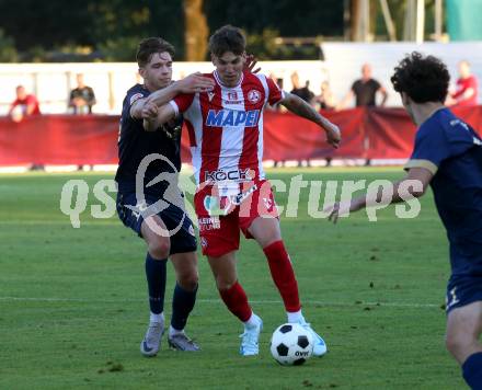 Fussball OEFB Cup. Velden gegen GAK.  Nicolas Manuel Modritz (Velden),  Tio Cipot (GAK). Villach, am 26.7.2024.
Foto: Kuess
www.qspictures.net
---
pressefotos, pressefotografie, kuess, qs, qspictures, sport, bild, bilder, bilddatenbank