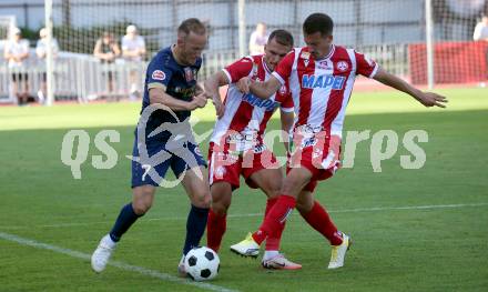 Fussball OEFB Cup. Velden gegen GAK.  Mario Kroepfl (Velden), Murat Satin, Michael Lang  (GAK). Villach, am 26.7.2024.
Foto: Kuess
www.qspictures.net
---
pressefotos, pressefotografie, kuess, qs, qspictures, sport, bild, bilder, bilddatenbank