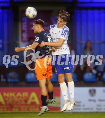 Fussball. Regionalliga. Treibach gegen SPG Wallern/St. Marienkirchen.   Marius Leo Maierhofer (Treibach), Lorenz Mayrhuber  (Wallern). Treibach, am 2.8.2024.
Foto: Kuess
www.qspictures.net
---
pressefotos, pressefotografie, kuess, qs, qspictures, sport, bild, bilder, bilddatenbank