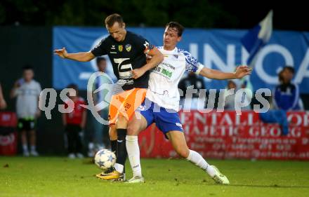 Fussball. Regionalliga. Treibach gegen SPG Wallern/St. Marienkirchen.  Marco Pusnik (Treibach),   Philipp Mitter (Wallern). Treibach, am 2.8.2024.
Foto: Kuess
www.qspictures.net
---
pressefotos, pressefotografie, kuess, qs, qspictures, sport, bild, bilder, bilddatenbank