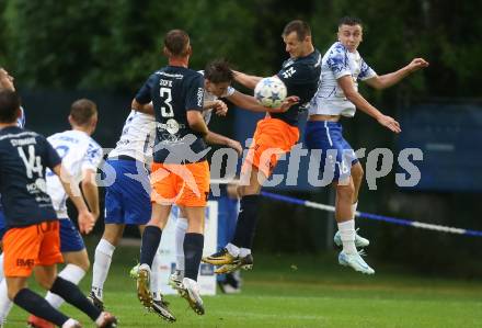 Fussball. Regionalliga. Treibach gegen SPG Wallern/St. Marienkirchen.  Ognjen Gigovic (Treibach), Philipp Huspek  (Wallern). Villach, am 2.8.2024.
Foto: Kuess
www.qspictures.net
---
pressefotos, pressefotografie, kuess, qs, qspictures, sport, bild, bilder, bilddatenbank