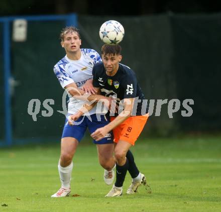 Fussball. Regionalliga. Treibach gegen SPG Wallern/St. Marienkirchen. Lukas Maximilian Pippan  (Treibach),  Felix Huspek (Wallern). Treibach, am 2.8.2024.
Foto: Kuess
www.qspictures.net
---
pressefotos, pressefotografie, kuess, qs, qspictures, sport, bild, bilder, bilddatenbank