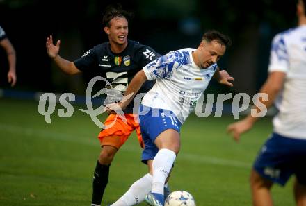 Fussball. Regionalliga. Treibach gegen SPG Wallern/St. Marienkirchen.  Vahid Muharemovic (Treibach), Eduard Josef Haas  (Wallern). Treibach, am 2.8.2024.
Foto: Kuess
www.qspictures.net
---
pressefotos, pressefotografie, kuess, qs, qspictures, sport, bild, bilder, bilddatenbank