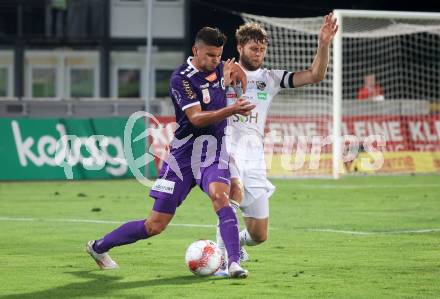 Fussball Bundesliga. WAC gegen SK Austria Klagenfurt. Dominik Baumgartner,  (WAC),  David Toshevski  (Klagenfurt).  Wolfsberg, am 3.8.2024.
Foto: Kuess
www.qspictures.net
---
pressefotos, pressefotografie, kuess, qs, qspictures, sport, bild, bilder, bilddatenbank