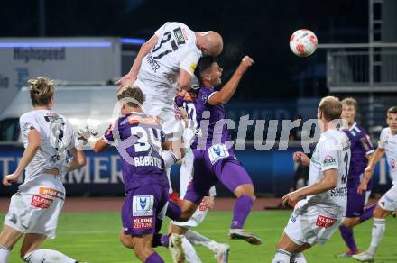 Fussball Bundesliga. WAC gegen SK Austria Klagenfurt.  Nicolas Wimmer, (WAC),  David Toshevski  (Klagenfurt).  Wolfsberg, am 3.8.2024.
Foto: Kuess
www.qspictures.net
---
pressefotos, pressefotografie, kuess, qs, qspictures, sport, bild, bilder, bilddatenbank