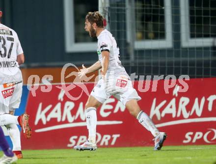 Fussball Bundesliga. WAC gegen SK Austria Klagenfurt. Torjubel Dominik Baumgartner  (WAC). Wolfsberg, am 3.8.2024.
Foto: Kuess
www.qspictures.net
---
pressefotos, pressefotografie, kuess, qs, qspictures, sport, bild, bilder, bilddatenbank