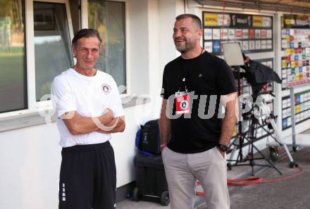 Fussball Bundesliga. WAC gegen SK Austria Klagenfurt.Peter Kostolansky, Zeljko Karajica (Klagenfurt).  Wolfsberg, am 3.8.2024.
Foto: Kuess
www.qspictures.net
---
pressefotos, pressefotografie, kuess, qs, qspictures, sport, bild, bilder, bilddatenbank