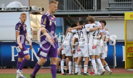 Fussball Bundesliga. WAC gegen SK Austria Klagenfurt.  Torjubel (WAC).  Wolfsberg, am 3.8.2024.
Foto: Kuess
www.qspictures.net
---
pressefotos, pressefotografie, kuess, qs, qspictures, sport, bild, bilder, bilddatenbank